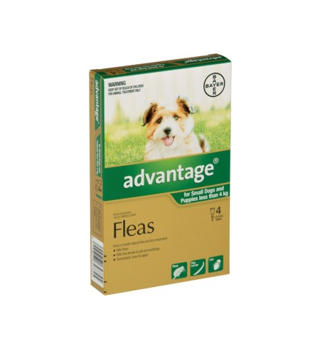 Advantage Flea Treatment for Small Dogs & Puppies under 4kg 4 pack