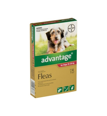 Advantage Flea Treatment for Dogs 10-25kg 4 pack