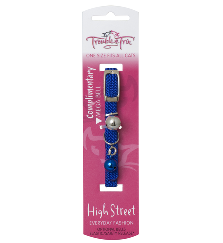 Trouble & Trix Cat Collar High Street Stretch Blue