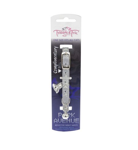 Trouble & Trix Cat Collar Park Ave Stars Silver