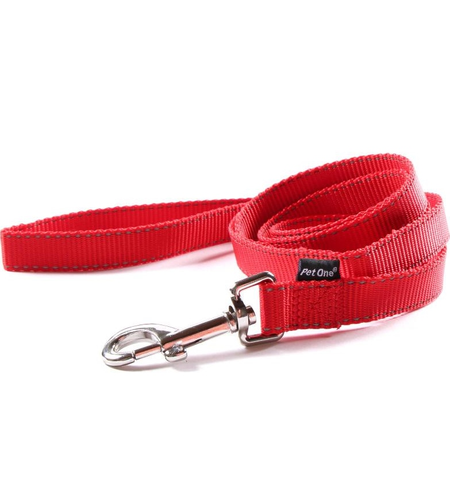 Pet One Leash Reflective 20mm - 150cm Red
