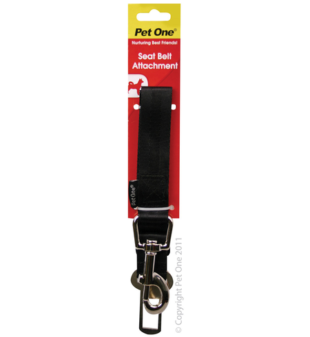 Pet One Leash - Nylon Car seat Attachment 50cm Black