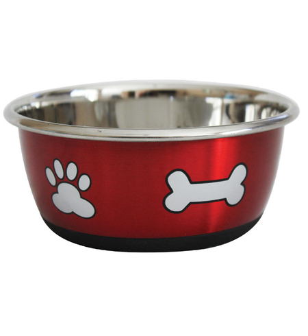 Stainless Steel Durapet Fashion Bowl - Red 500ml