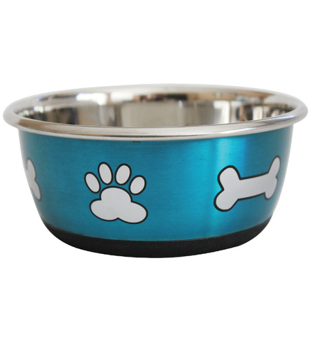 Stainless Steel Durapet Fashion Bowl - Blue 950ml