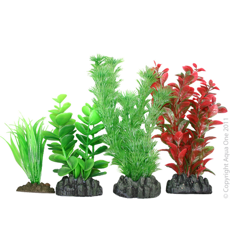 Plastic Plant 4 Pack Mix 6 Medium