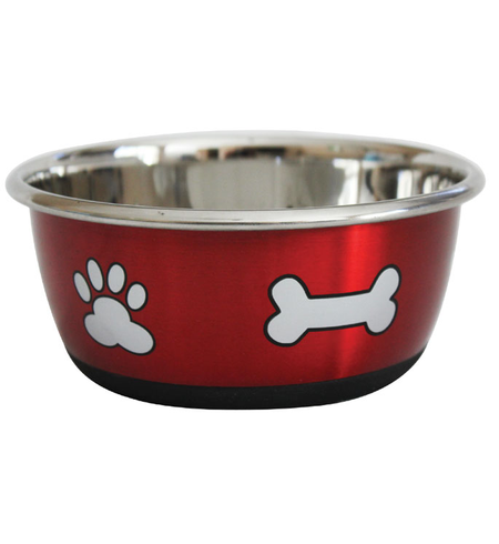 Stainless Steel Durapet Fashion Bowl - Red 1.9L
