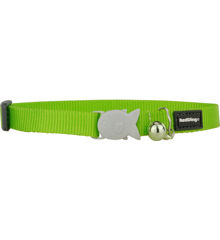 Red Dingo Cat Collar Lime Green 12mm x 20-32cm
