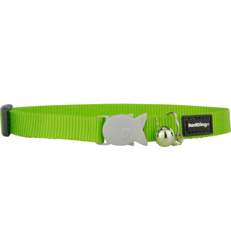 Red Dingo Cat Collar Lime Green 12mm x 20-32cm