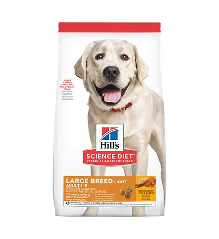 Hills Science Diet Dog Adult Light Large Breed 12Kg