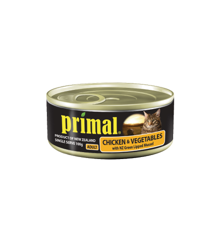 Primal Chicken & Vegatable Cat Food Can 100g