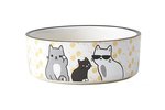 Tangled Kitty Bowl - Yellow 13cm-bowls-The Pet Centre