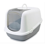 Savic Nestor Hooded Litter Tray Grey-cat-The Pet Centre