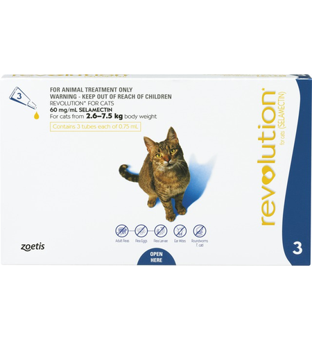 Revolution Flea Treatment for Cats 2.6-7.5kg 3 pack