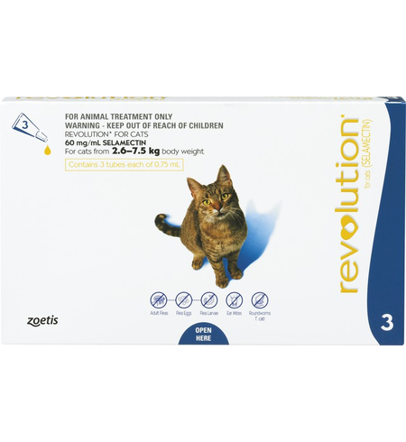 Revolution Flea Treatment for Cats 2.6-7.5kg 3 pack