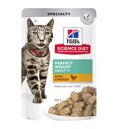 Hills Science Diet Cat Adult Perfect Weight Chicken Pouch 85g