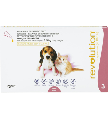 Revolution Flea Treatment for Puppies & Kittens under 2.5kg 3 pack