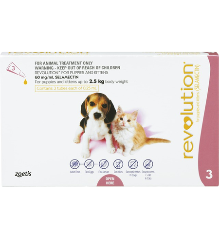 Revolution Flea Treatment for Puppies & Kittens under 2.5kg 3 pack