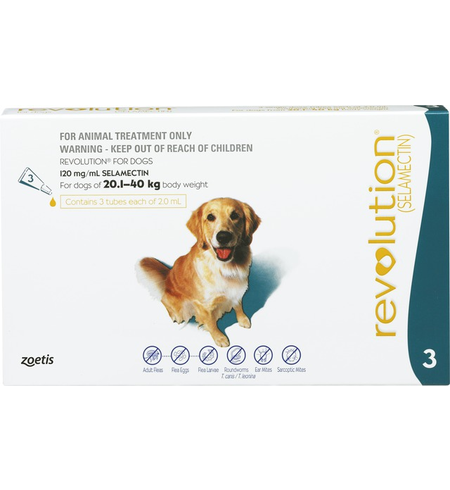 Revolution Flea Treatment for Dogs 20-40kg 3 pack