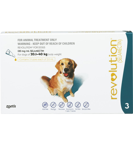 Revolution Flea Treatment for Dogs 20-40kg 3 pack