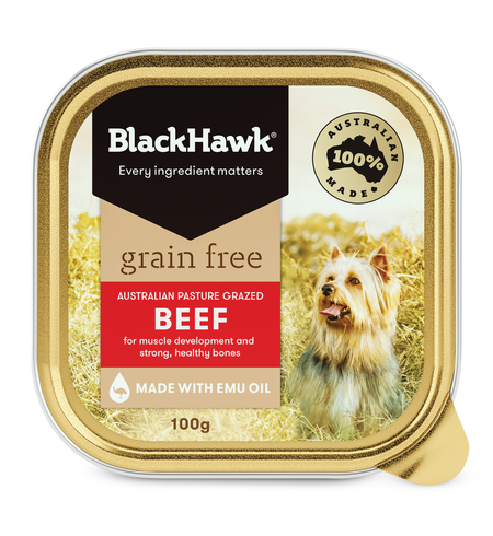 Black Hawk Dog Grain Free Beef Tin 100g