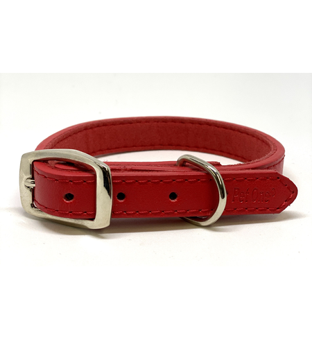 Pet One Leather Dog Collar 30cm Red