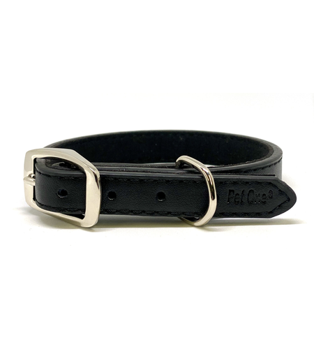 Pet One Leather Dog Collar 55cm Black