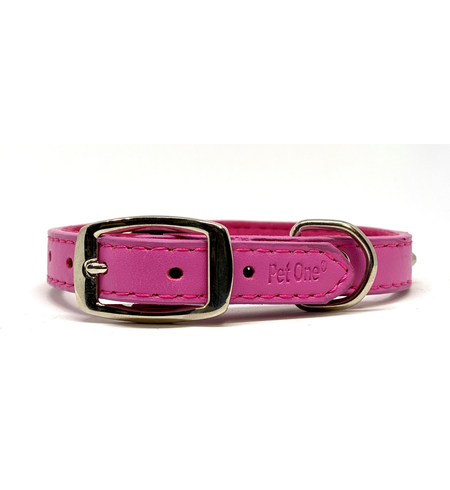Pet One Leather Dog Collar 55cm Pink