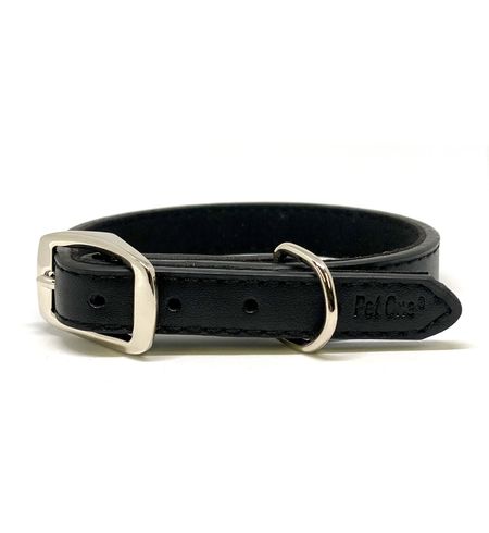 Pet One Leather Dog Collar Single Stud 35cm Black