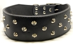 Pet One Leather Dog Collar Triple Stud 55cm Black-dog-The Pet Centre