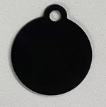 Personalised IMARC Circle Tag Large Black-dog-The Pet Centre