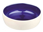 Stoneware Bowl Cat - Cream&Blue 13cm-bowls-The Pet Centre