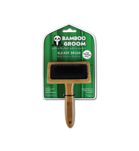 Bamboo Groom Slicker Brush - Medium