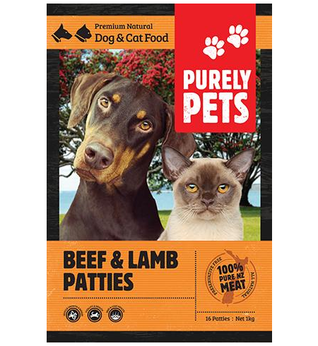 Purely Pets Beef & Lamb Patties 1kg