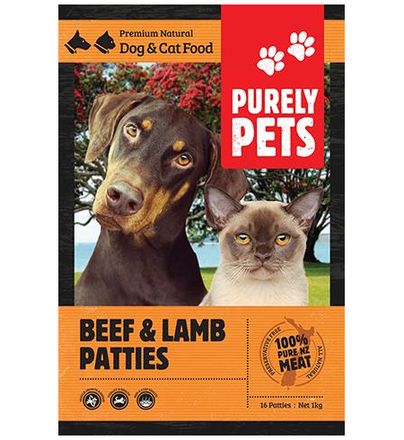 Purely Pets Beef & Lamb Patties 1kg