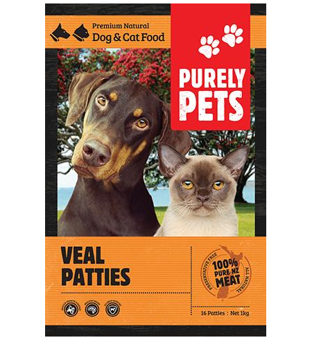 Purely Pets Veal Patties 1kg