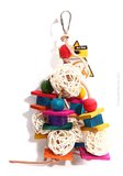 Avi One Leather Rope Toy Wood Block 35cm-bird-The Pet Centre