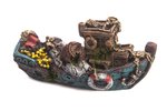 AquaWorld Fishing Boat Blue 13.5x6.5x7cm-ornaments-The Pet Centre