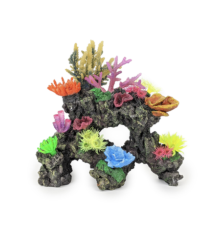 Aquarium Ornament - Coral Garden With Rock