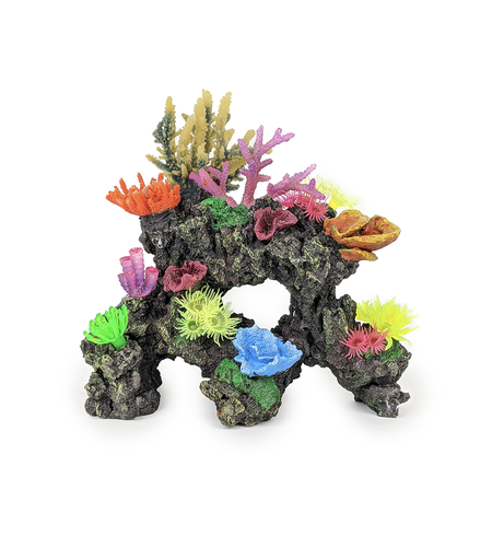 Aquarium Ornament - Coral Garden With Rock