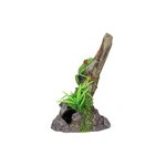 Aqua Care Ornament Frog on Log with Plant-fish-The Pet Centre