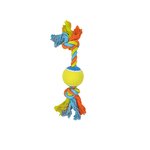 Rope Bone with Tennis Ball 31Cm-rope-and-tug-toys-The Pet Centre