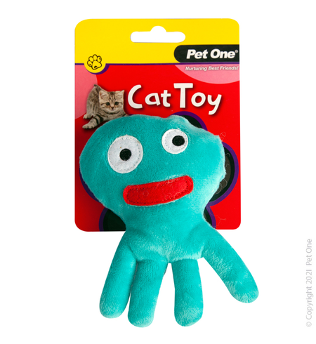 Pet One Cat Toy - Plush Octopus Blue 12.5cm