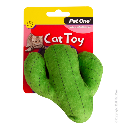Pet One Cat Toy - Plush Cactus Green 11.5cm