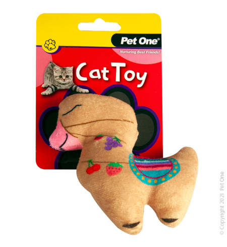 Pet One Cat Toy - Plush Llama Brown 13cm