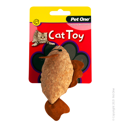 Pet One Cat Toy - Plush Cork Fish 12cm