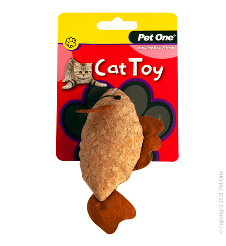 Pet One Cat Toy - Plush Cork Fish 12cm