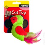 Pet One Cat Toy - Plush Parrot Green 10cm-plush-The Pet Centre