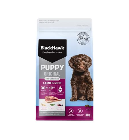  Black Hawk Puppy Medium Breed Lamb & Rice 3kg