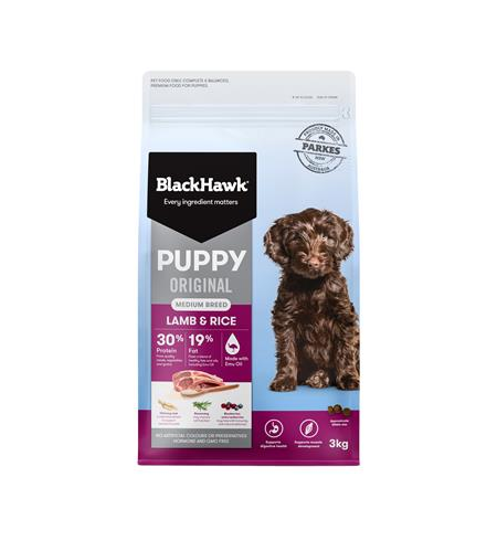  Black Hawk Puppy Medium Breed Lamb & Rice 3kg