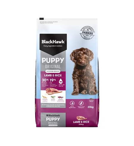  Black Hawk Puppy Medium Breed Lamb & Rice 20kg